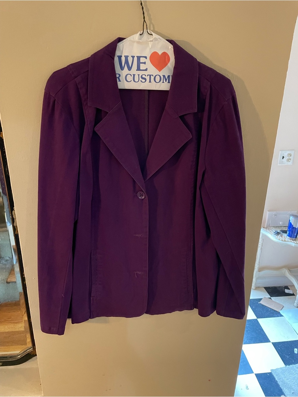 Denim & Co. Women's Deep Purple Tailored Blazer Jacket